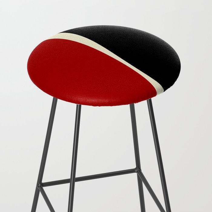Simple Waves 2 - Red & Cream Stool Gallery Image 2