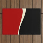 Simple Waves 2 - Red & Cream Outdoor Rug Gallery Image 1