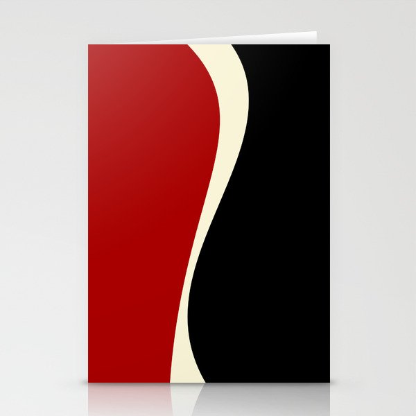 Simple Waves 2 - Red & Cream Stationery Card Gallery Image 1