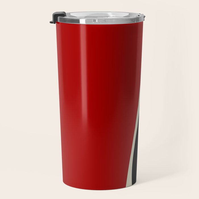 Simple Waves 2 - Red & Cream Travel Mug Gallery Image 3