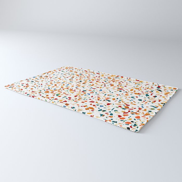 Tan Terrazzo | Eclectic Quirky Confetti Painting | Celebration Colorful Boho Happy Party Graphic  Rug Gallery Image 3