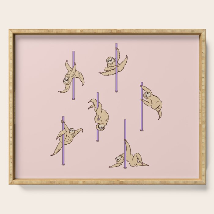 Sloths Pole Dancing Club Serving Tray Gallery Image 1