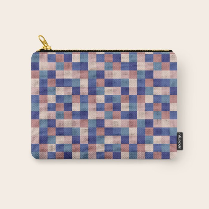 Bold Colorful Checks Pattern - Small XV Carry All Pouch Gallery Image 1