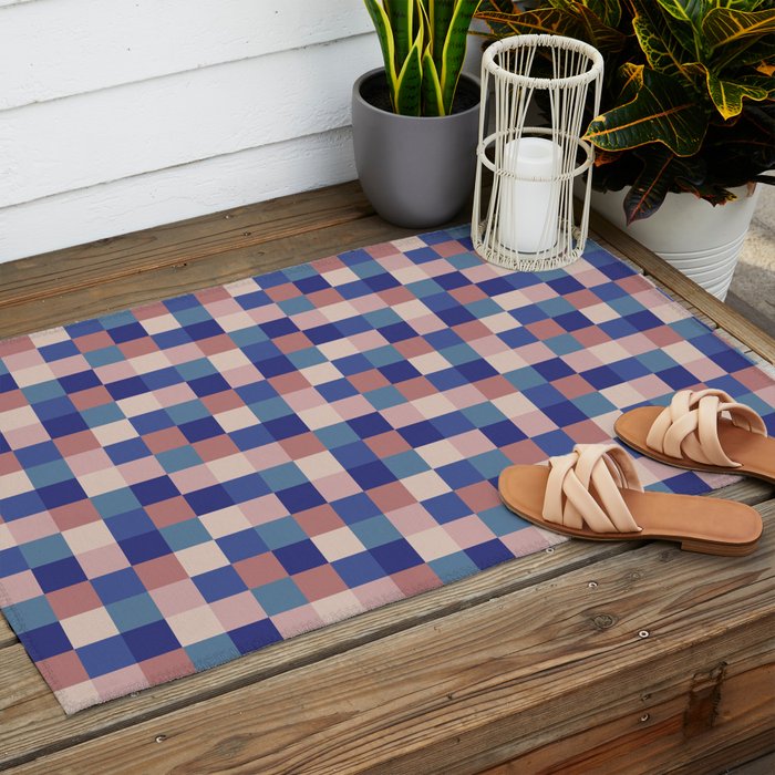 Bold Colorful Checks Pattern - Small XV Outdoor Rug Gallery Image 2