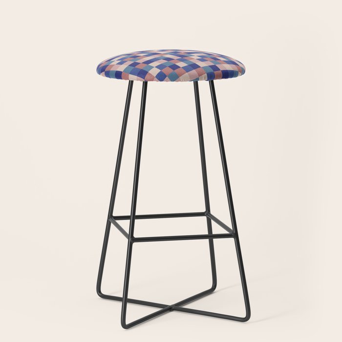 Bold Colorful Checks Pattern - Small XV Stool Gallery Image 1