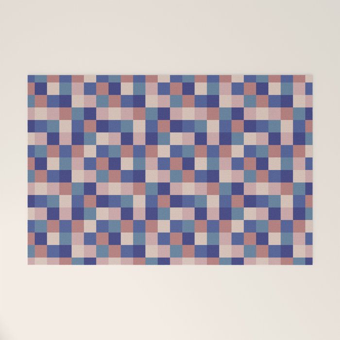 Bold Colorful Checks Pattern - Small XV Welcome Mat Gallery Image 1