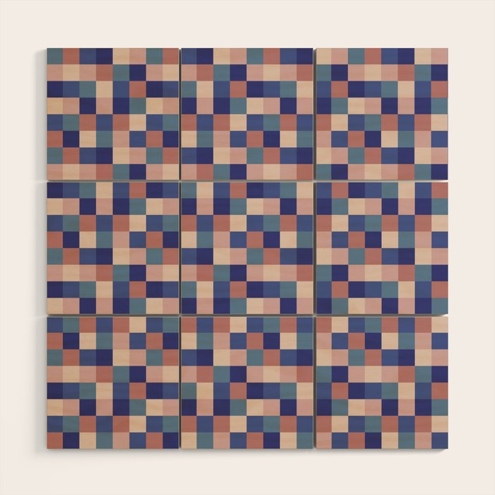 Bold Colorful Checks Pattern - Small XV Wood Wall Art Gallery Image 1