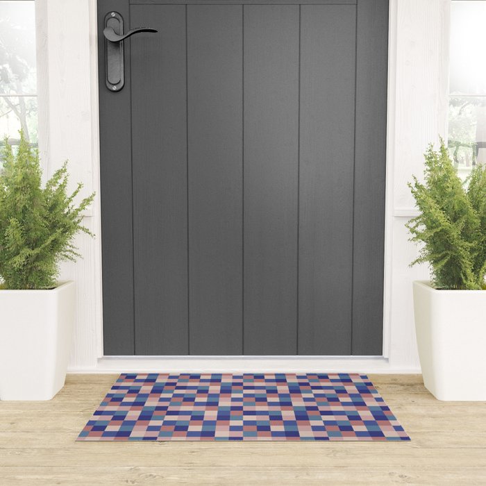 Bold Colorful Checks Pattern - Small XV Welcome Mat Gallery Image 3