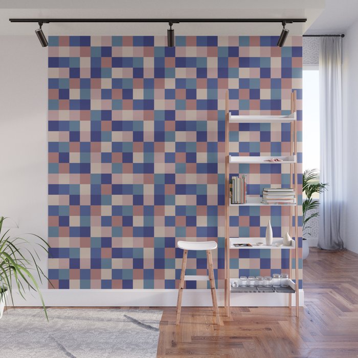 Bold Colorful Checks Pattern - Small XV Wall Mural Gallery Image 1