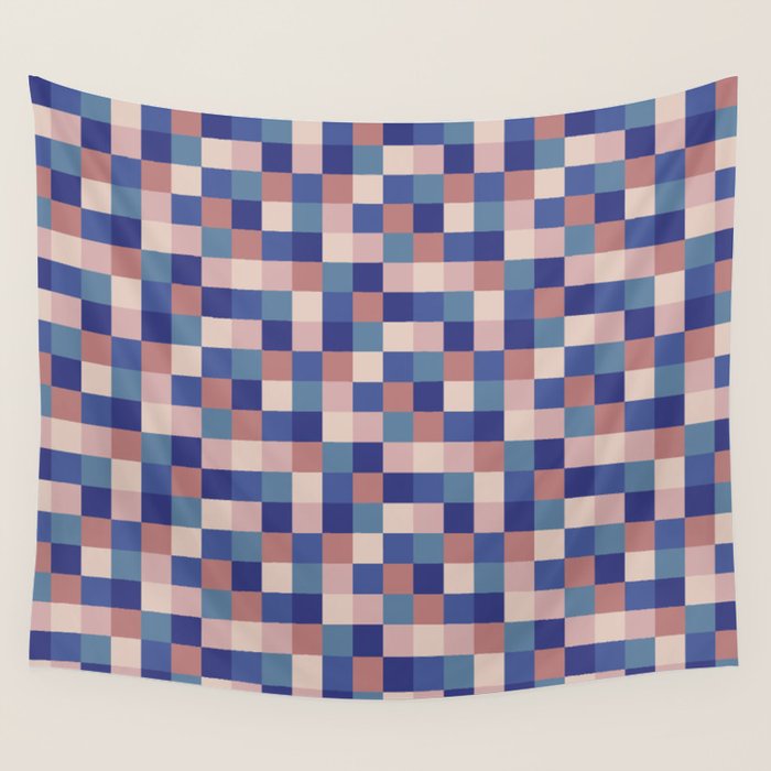 Bold Colorful Checks Pattern - Small XV Wall Tapestry Gallery Image 4
