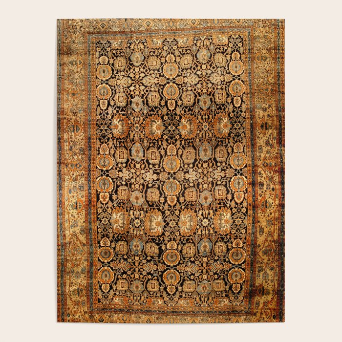Antique Persian Malayer Rug Print Poster Gallery Image 1