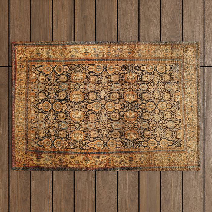 Antique Persian Malayer Rug Print Outdoor Rug Gallery Image 1