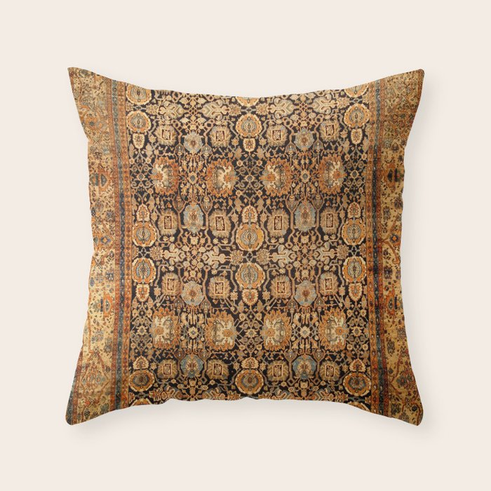 Antique Persian Malayer Rug Print Throw Pillow Gallery Image 6