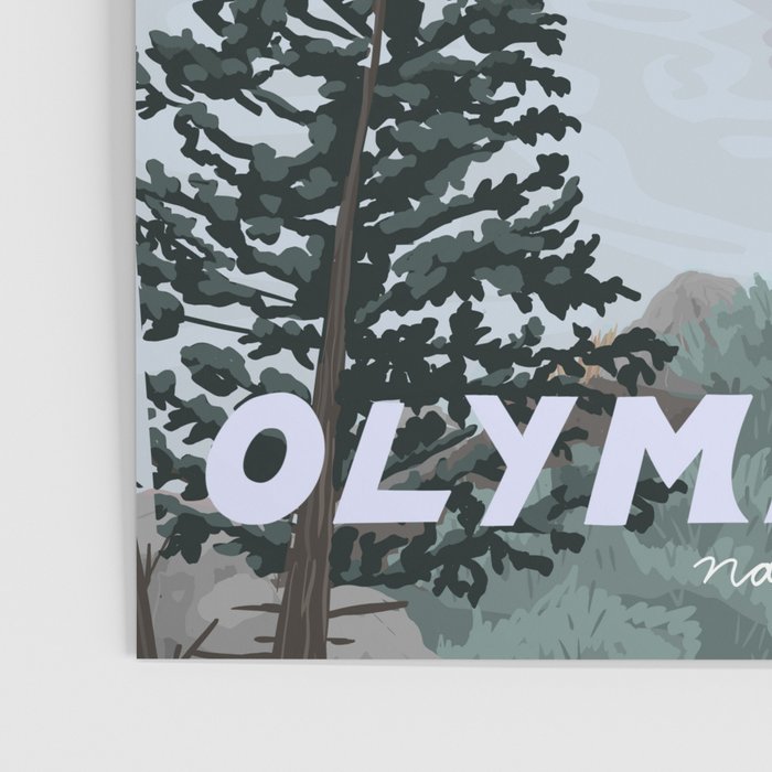 Olympic National Park Poster, Washington, illustrated National Parks USA Poster Gallery Image 3
