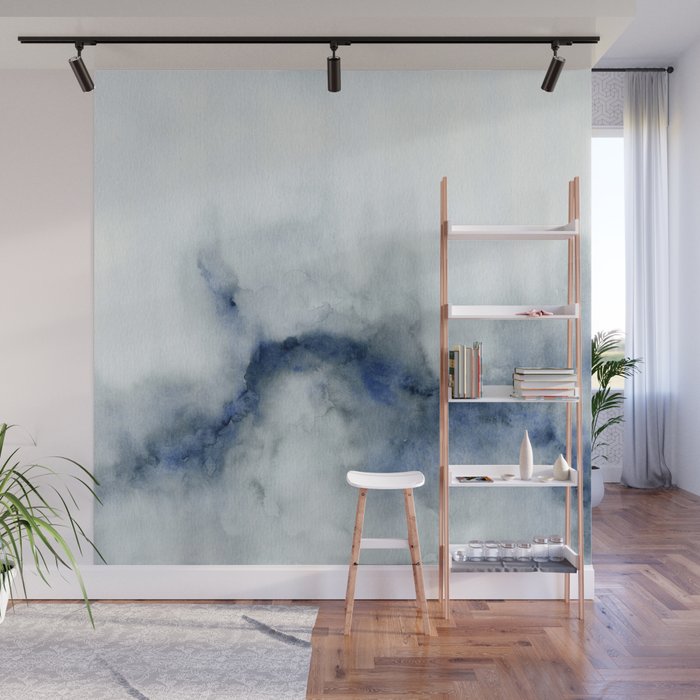 Indigo Abstract Painting | No.3 Wall Mural Gallery Image 1