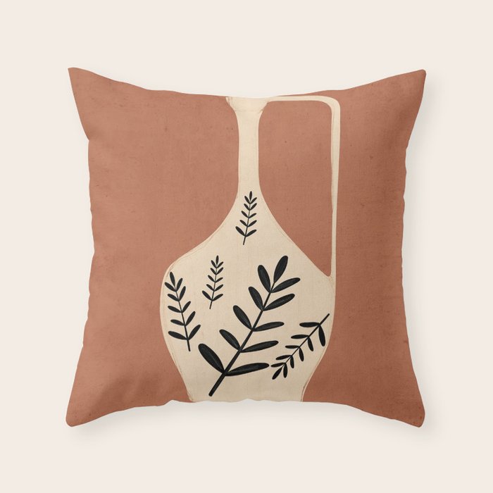 Minimal Abstract Art Vase 18 Throw Pillow Gallery Image 6