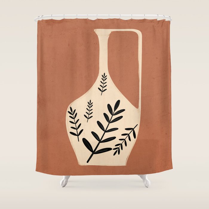 Minimal Abstract Art Vase 18 Shower Curtain Gallery Image 1