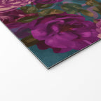 Regency Vibe Velveteen Moody  Flowers Fuchsia Pink Burgundy And Turquoise Welcome Mat Gallery Image 2
