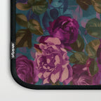 Regency Vibe Velveteen Moody  Flowers Fuchsia Pink Burgundy And Turquoise Laptop Sleeve Gallery Image 3