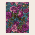 Regency Vibe Velveteen Moody  Flowers Fuchsia Pink Burgundy And Turquoise Notebook Gallery Image 4
