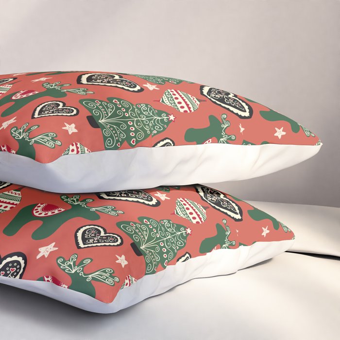 Scandinavian Christmas Ornaments Pillow Sham Gallery Image 3