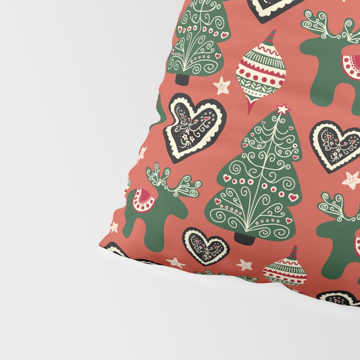 Scandinavian Christmas Ornaments Pillow Sham Gallery Image 4