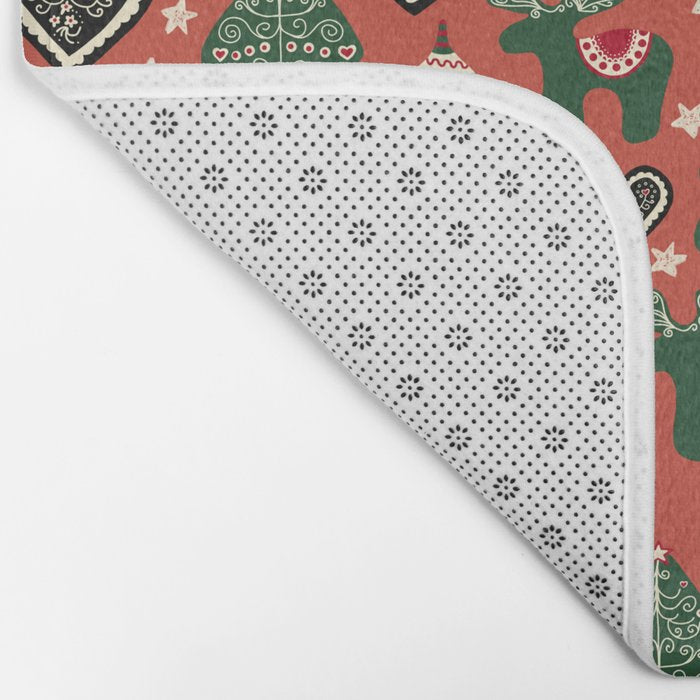 Scandinavian Christmas Ornaments Bath Mat Gallery Image 2