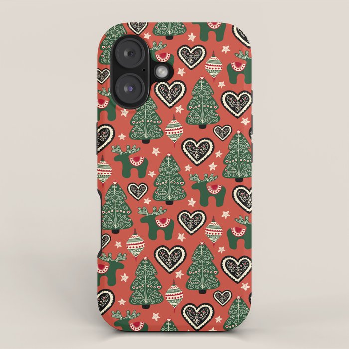 Scandinavian Christmas Ornaments iPhone Case Gallery Image 1