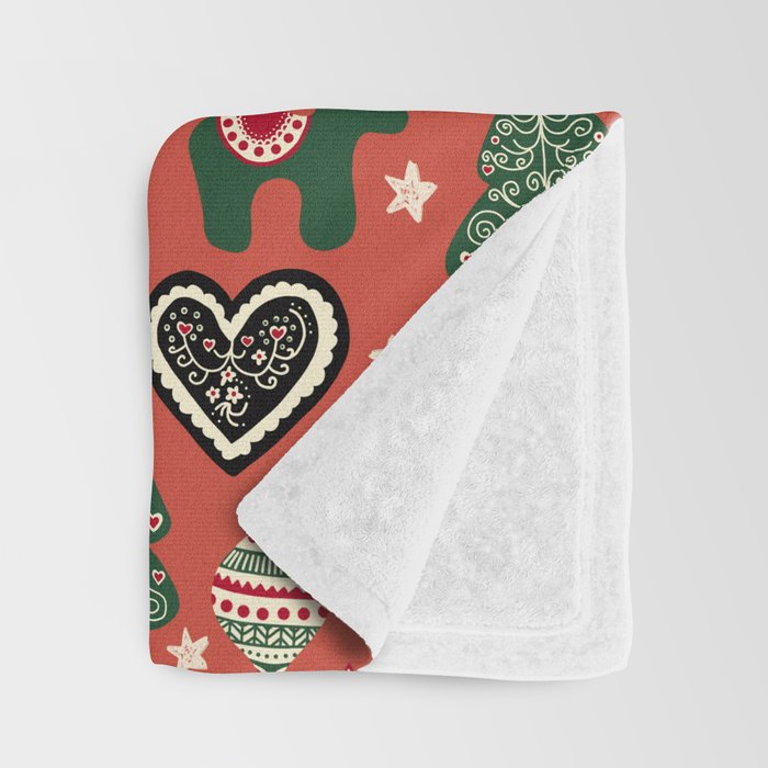 Scandinavian Christmas Ornaments Throw Blanket Gallery Image 3