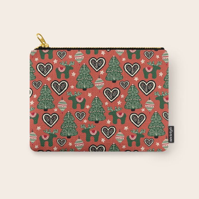 Scandinavian Christmas Ornaments Carry All Pouch Gallery Image 1