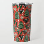 Scandinavian Christmas Ornaments Travel Mug Gallery Image 1