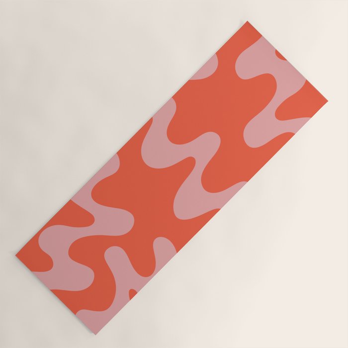 Wavy Land - Pink And Red Yoga Mat Gallery Image 1
