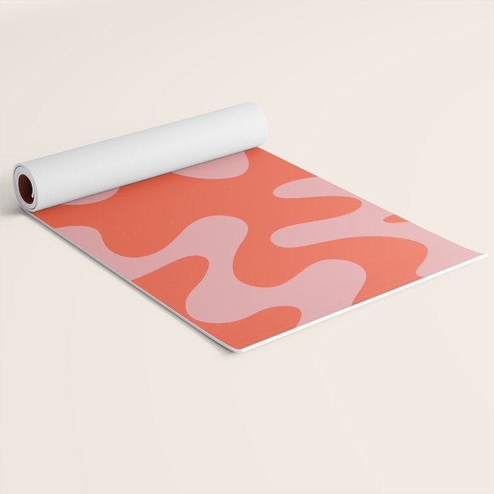 Wavy Land - Pink And Red Yoga Mat Gallery Image 2