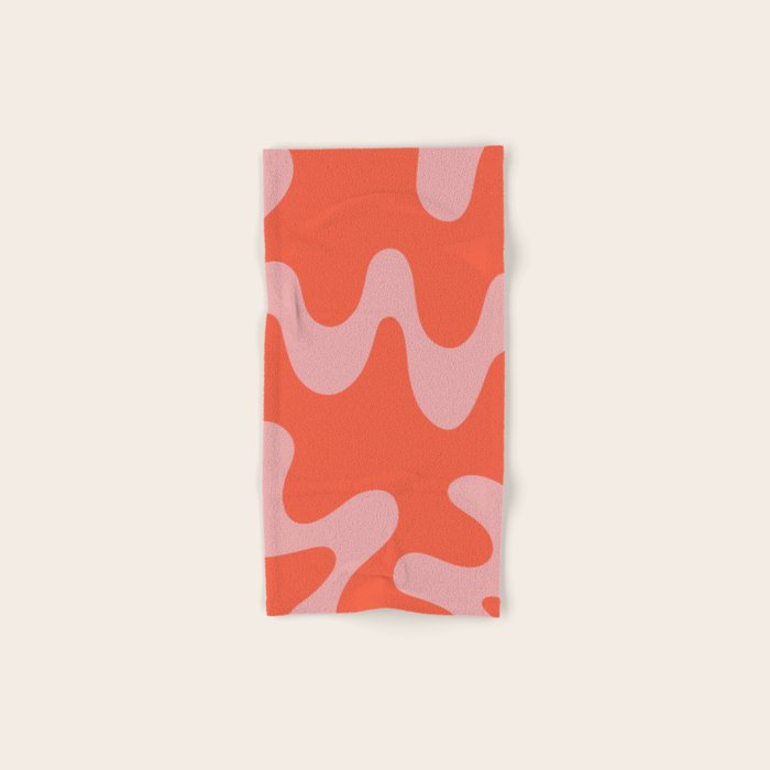 Wavy Land - Pink And Red Bath Towel Gallery Image 1