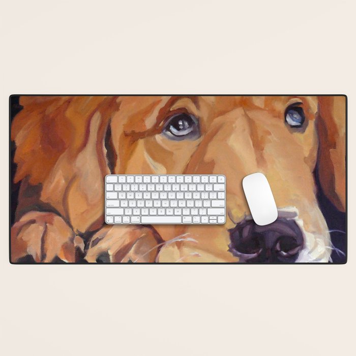 Golden Retriever Dog Portrait Desk Mat Gallery Image 1