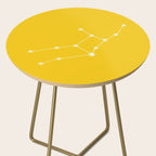 Virgo Zodiac Star Constellation Line Art Bright Yellow Side Table Gallery Image 2
