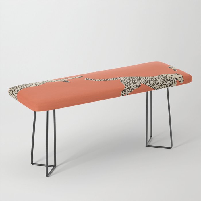 Leaping Cheetahs Tangerine Bench Gallery Image 1