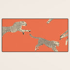 Leaping Cheetahs Tangerine Desk Mat Gallery Image 3