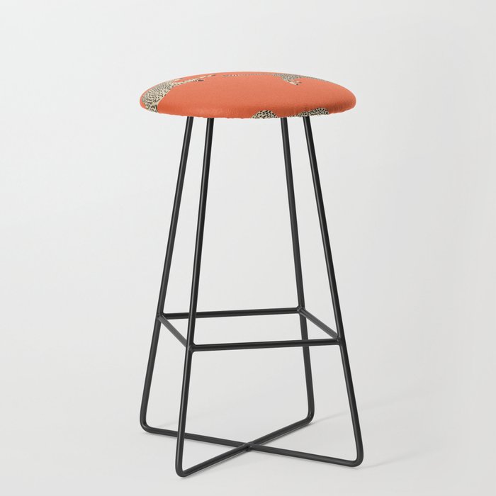 Leaping Cheetahs Tangerine Stool Gallery Image 1