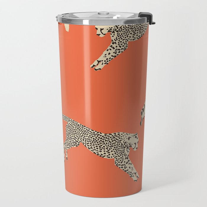 Leaping Cheetahs Tangerine Travel Mug Gallery Image 2