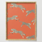 Leaping Cheetahs Tangerine Serving Tray Gallery Image 1