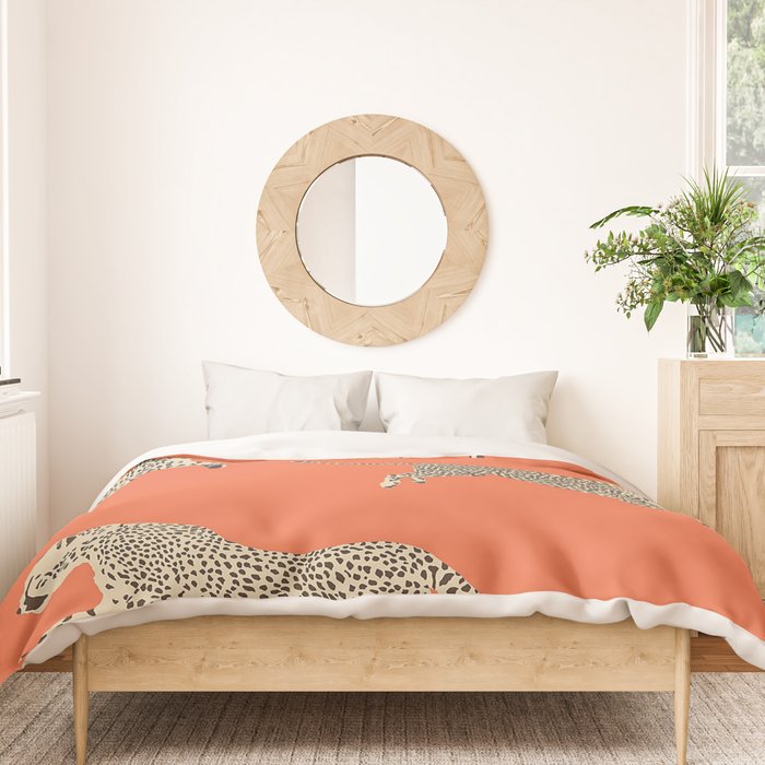 Leaping Cheetahs Tangerine Duvet Cover Gallery Image 3