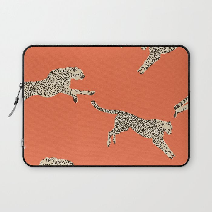 Leaping Cheetahs Tangerine Laptop Sleeve Gallery Image 1