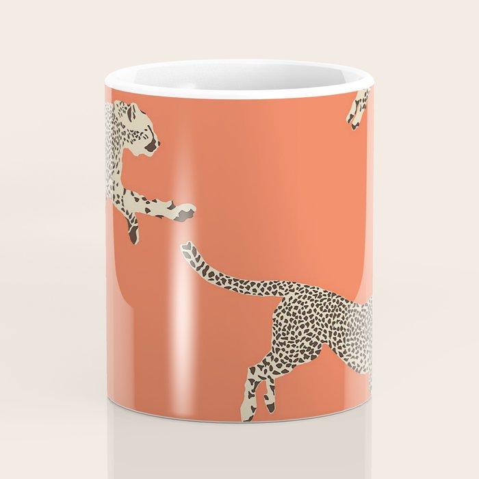 Leaping Cheetahs Tangerine Coffee Mug Gallery Image 4