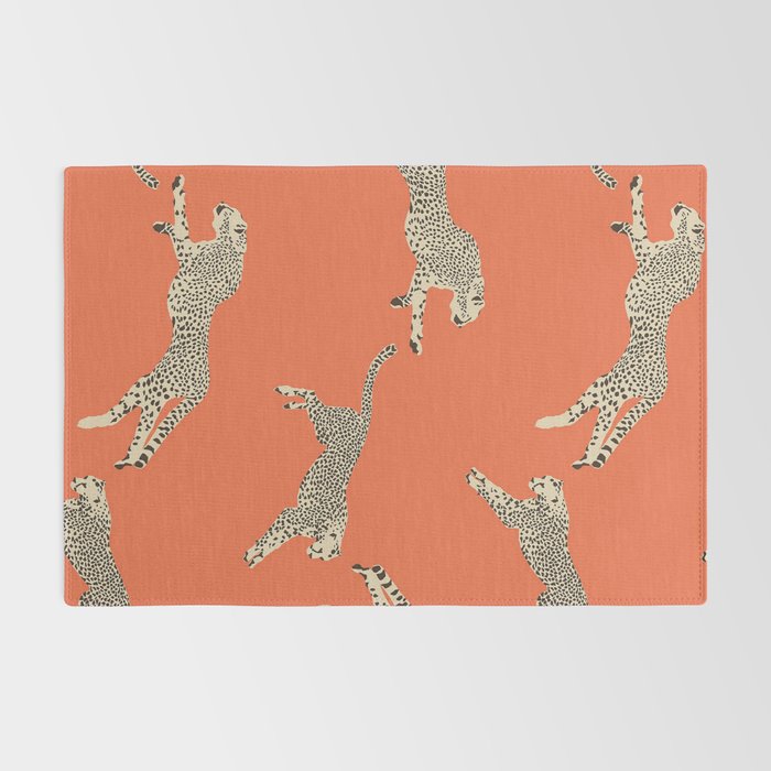 Leaping Cheetahs Tangerine Rug Gallery Image 2