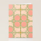 Art Nouveau Bohemian Peach Floral Botanical Stationery Card Gallery Image 2