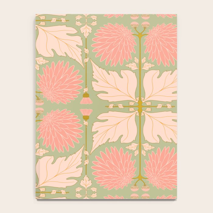 Art Nouveau Bohemian Peach Floral Botanical Notebook Gallery Image 4
