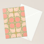 Art Nouveau Bohemian Peach Floral Botanical Stationery Card Gallery Image 2