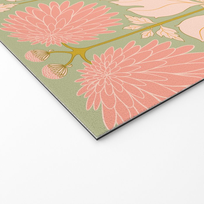 Art Nouveau Bohemian Peach Floral Botanical Welcome Mat Gallery Image 2