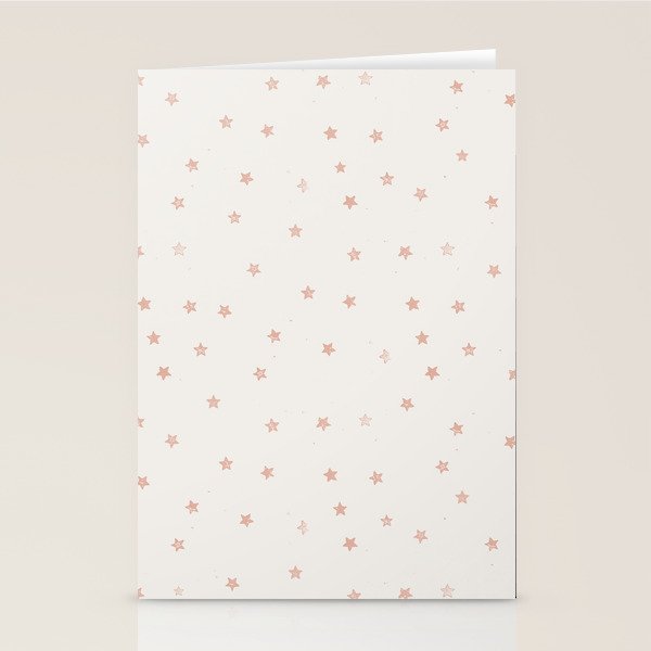 Little Stars Cream & Peach Stationery Card Gallery Image 2